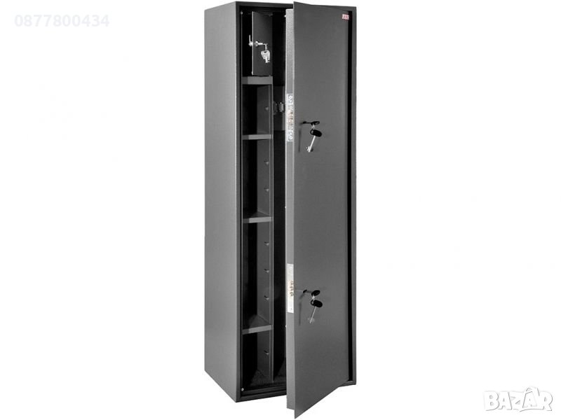Здрава,2мм стомана,с 2 брави каса за оръжие до 120см.рафт и вътрешна каса.бърза доставка, снимка 1