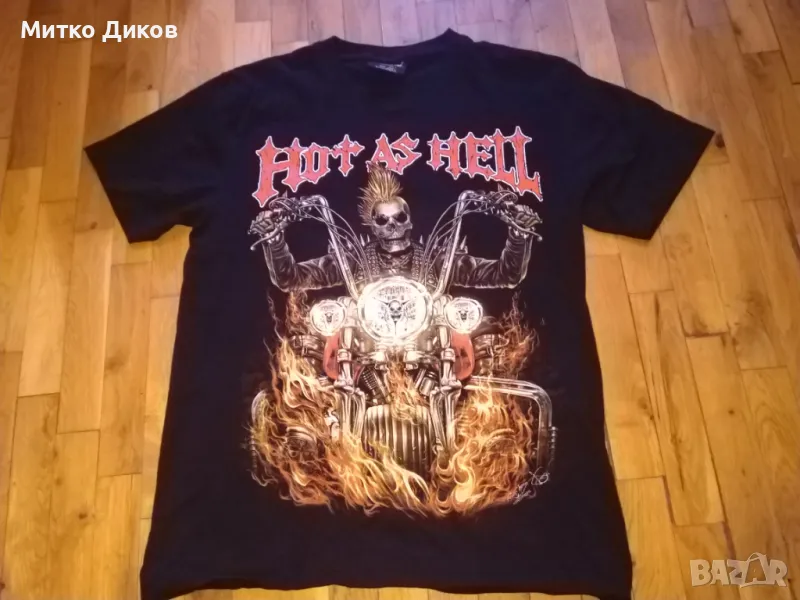 Hot As Hell Rock Hand маркова рокаджийска тениска размер С-М, снимка 1