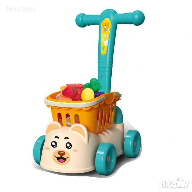 Количка за пазаруване с продукт, зеленчуци за рязане, снимка 1