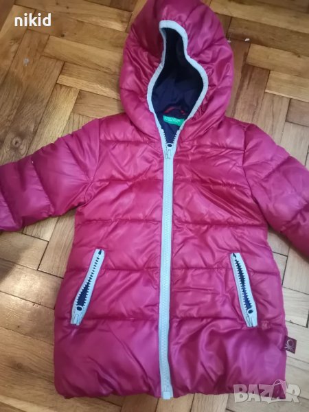 Детско дебело зимно яке Бенетон Benetton  бордо цвят, снимка 1