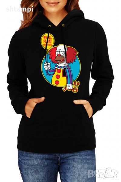Дамски Суитчър/Суитшърт The Simpsons Krusty The Clown Pennywise 02,Halloween,Хелоуин,Празник,Забавле, снимка 1