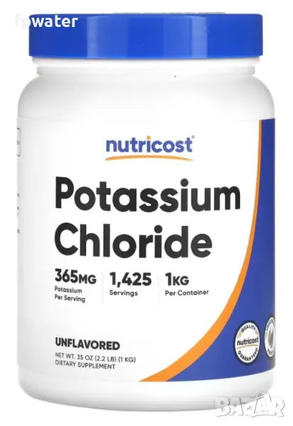 Калиев хлорид на прах х1 kg Nutricost, САЩ, снимка 1