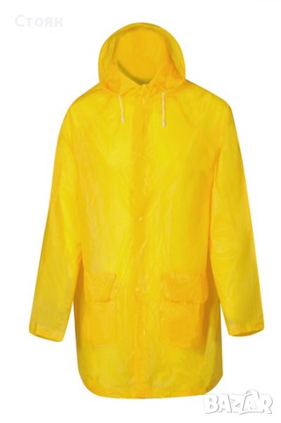 Водоустойчив жълт дъждобран за възрастни 88x66, снимка 1