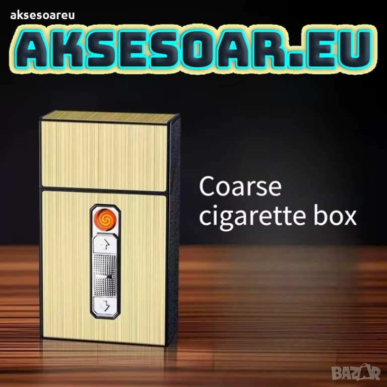 Нова табакера кутия за 20 цигари с водоустойчива и влагоустойчива електронна запалка от волфрамова, снимка 1