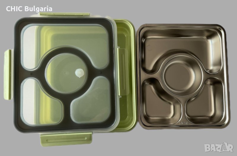 Кутия за храна (кутия за обяд) с прибори + Готварска книга и подарък шал- КОЛЕДНА ПРОМОЦИЯ, снимка 1