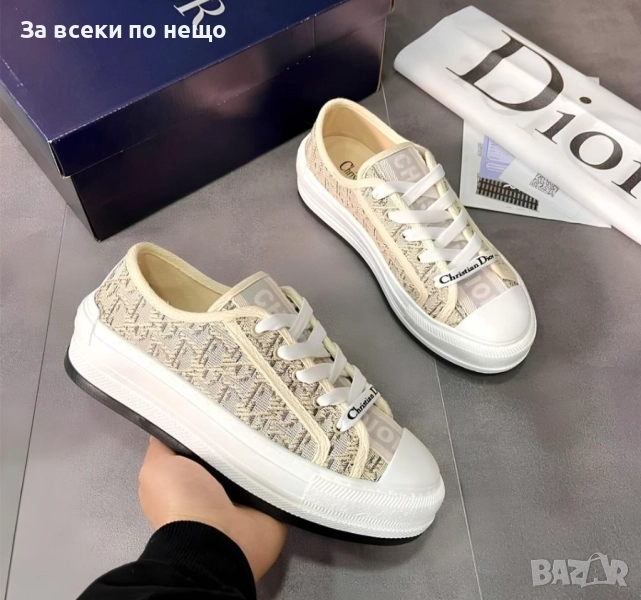 Dior Oblique Дамски Маратонки С Кутия👟Дамски Спортни Обувки Бежово Код S77, снимка 1