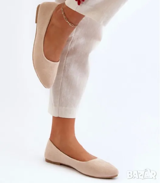 Дамски бежови балерини, снимка 1