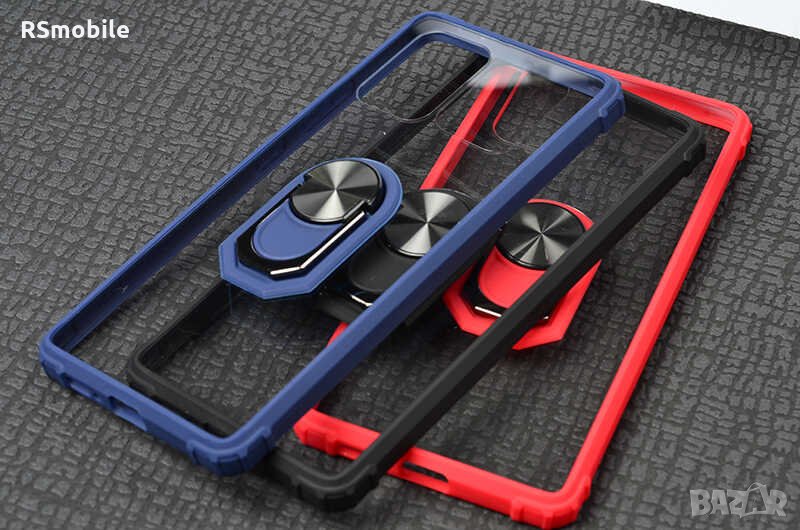 Samsung Galaxy A51 / A71- Удароустойчив Прозрачен Кейс с Магнит Стойка, снимка 1