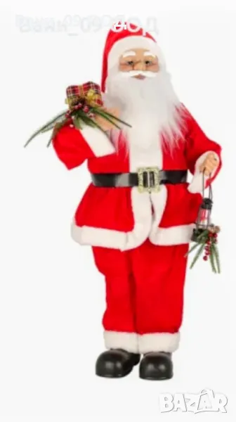Музикален Дядо Коледа със светещ фенер 90см, снимка 1