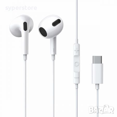 Слушалки с микрофон Baseus Encok C17 Бели USB Type C порт Тип тапи за уши In-Ear Еarphones, снимка 1