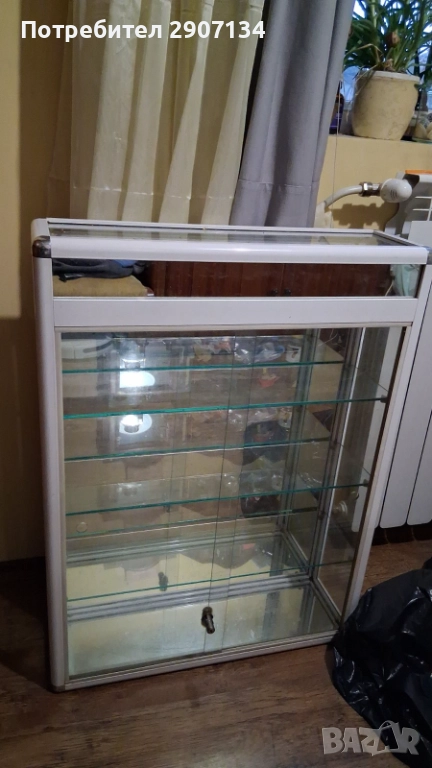 Шкаф, стъклен, алуминий , снимка 1