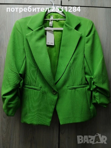 Дамско зелено сако, размер Л, снимка 5 - Сака - 54243973
