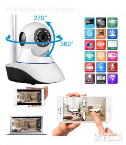 БЕЗЖИЧНА ВЪРТЯЩА КАМЕРА БЕБЕФОН WIFI - код 1950