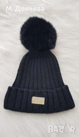 Зимна шапка с естествен пух, снимка 14 - Шапки - 42804124