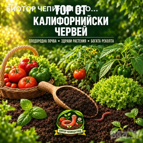 🪱 ТОР ОТ КАЛИФОРНИЙСКИ ЧЕРВЕЙ – биохумус, тор от калифорнийски червей, вермикомпост, органичен тор