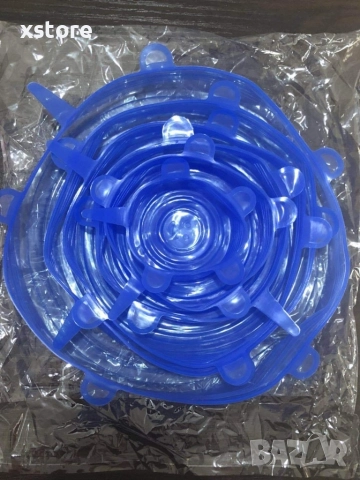 Комплект от 6 броя силиконови капаци за храна , снимка 5 - Други - 52699189