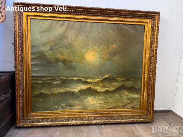 Огромна авторска картина с рамка-морски пейзаж №6811 