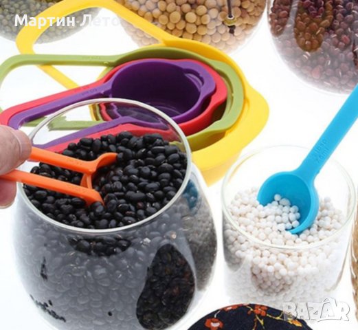 Мерителни лъжици. 6 бр. Цветни., снимка 2 - Аксесоари за кухня - 39472708