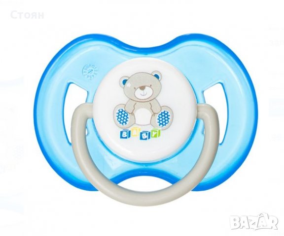Силиконова залъгалка биберон с Мече  Blue Grey Teddy Bear