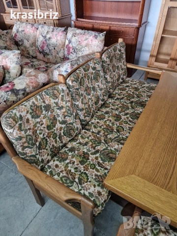 К-т Масивна Пейка-3-ка,Разтегателна Трапезна Маса +3бр.Стола-внос от Германия!, снимка 2 - Маси - 53885996