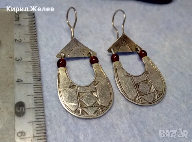 Старинни ВЪЗРОЖДЕНСКИ СРЕБЪРНИ ОБЕЦИ СРЕБРО ВИСОКА ПРОБА с МЪНИСТА РЪЧНА КУЮМДЖИЙСКА ИЗРАБОТКА 42933