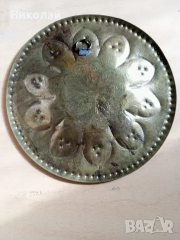 Старинна ръчно кована медна чиния , снимка 5 - Антикварни и старинни предмети - 48849278