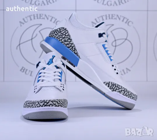 Nike Air Jordan Retro 3 White Cement, University Blue Мъжки Дамски Маратонки, снимка 10 - Маратонки - 47413966