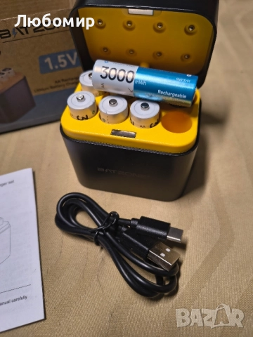 Акумулаторни литиеви батерии AA, 8 броя с бързо зарядно, 1.5V 3000mWh, литиеви батерии AA с висок , снимка 9 - Друга електроника - 51488149