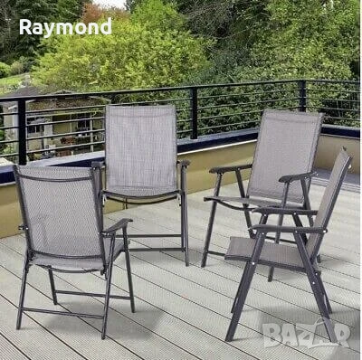 Градински стол Позитано – Kraftworld Garden сгъваем, дишащ, с регулируема облегалка,за градина и към, снимка 3 - Градински мебели, декорация  - 50822772