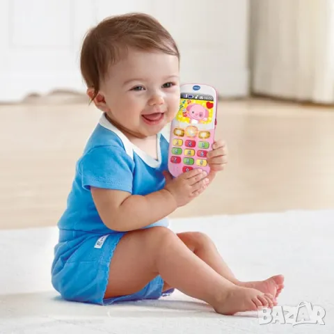 Двуезичен бебе смартфон/ телефон VTECH , снимка 6 - Образователни игри - 47458230