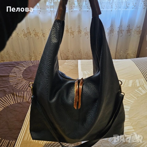 тъмно синя и черна чанта,тип торба, снимка 5 - Чанти - 54017369