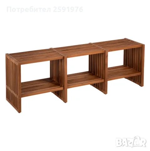 Конзола HM9831, Масив тиково дърво, Натурален цвят, 130x29,5x46, ПРОМО, снимка 1