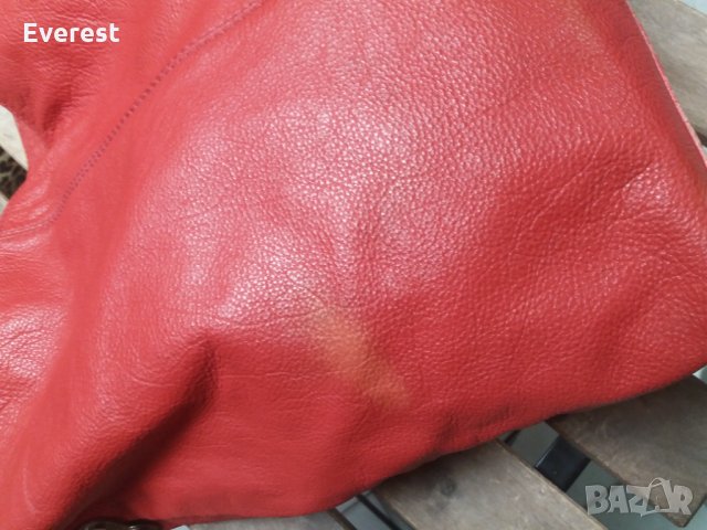 ПРОМО! Естествена кожа чанта, голяма червена, тип ТОРБА, снимка 8 - Чанти - 31573722