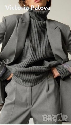 Поло графит рипс памук унисекс, снимка 5 - Блузи с дълъг ръкав и пуловери - 40691766