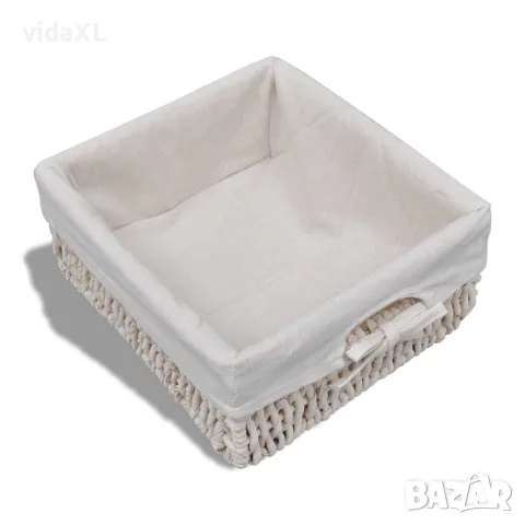vidaXL Пейка за съхранение, бяла, 62x33x42 см, дърво от пауловния, снимка 5 - Маси - 56146345