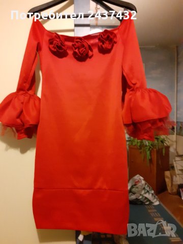 Червена рокля-испански тип, снимка 4 - Рокли - 31254603