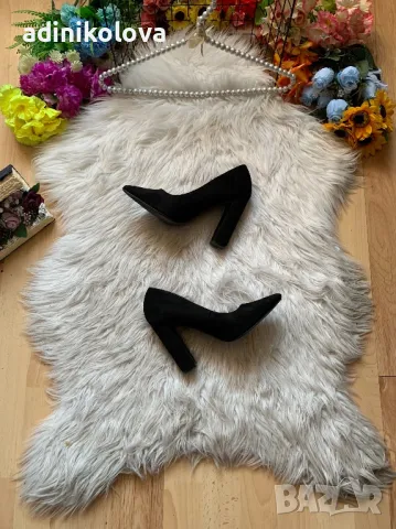 Велурени обувки с дебел ток Shoe aquarium