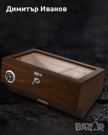 Кедров хумидор с модерен дизайн за до 50 пури, снимка 7 - Други - 50979706