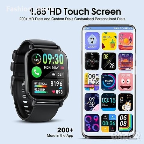 Нов Водоустойчив Смарт часовник за мъже 1,85 инча HD фитнес Подарък, снимка 4 - Смарт гривни - 42253844