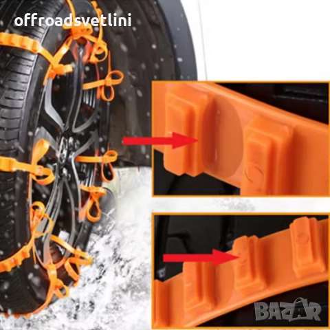 Вериги PVC – 10 броя универсални противохлъзгащи вериги за сняг и лед, снимка 3 - Аксесоари и консумативи - 52406282