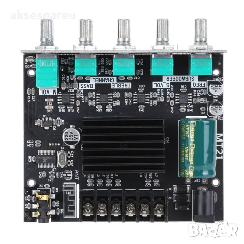 Нов мощен висококачествен мини Стерео цифров Bluetooth 5.1 усилвател Клас D 2 X  50W + 100W 2.1, снимка 5 - Ресийвъри, усилватели, смесителни пултове - 49812798