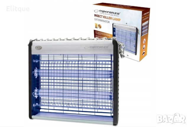Лампа против насекоми UV Esperanza EHQ006 Hunter, 20W, 38,5х7,5х25см., 2 ГОДИНИ ГАРАНЦИЯ, снимка 5 - Друга електроника - 52895105