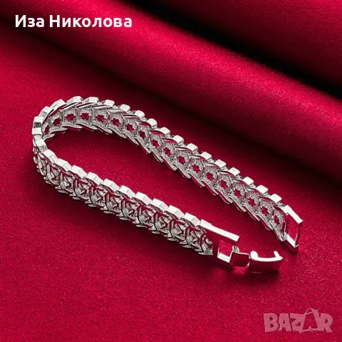 Масивна сребърна гривна, снимка 4 - Гривни - 50316408