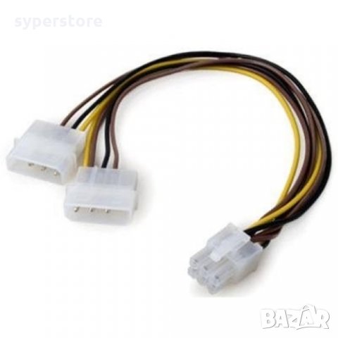 Захранващ кабел за Дънна платка 6pin Molex към 2бр. ATX Digital One SP01286 Cable adapter, снимка 1 - Кабели и адаптери - 31653097