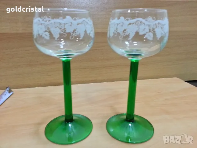 ретро стъклени чаши за вино , снимка 4 - Антикварни и старинни предмети - 49157683