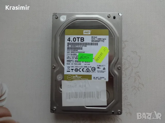 hdd hard disk hard drive хард диск WD Gold 4TB sata, снимка 3 - Твърди дискове - 56483391