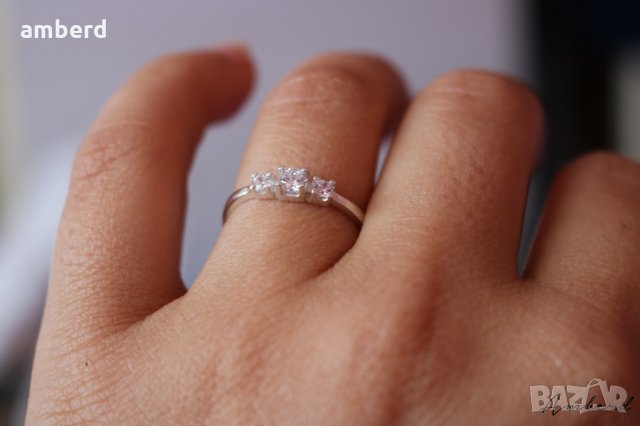 Сребърен пръстен с бели цирконии  - модел PLR033, снимка 7 - Пръстени - 22135105