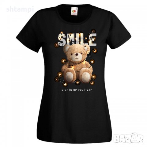 Дамска тениска bear SMILE,Мече,Меченце,Животно, Играчка,Изненада,Подарък,Повод,, снимка 2 - Тениски - 37292266