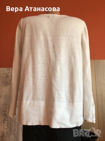 🥾💄Zara, широк пуловер с кант от дантела на ръкавите,л размер👉12 лв.⚡️, снимка 3 - Блузи с дълъг ръкав и пуловери - 30519257