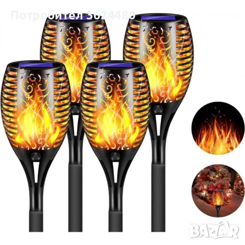 Соларна градинска лампа с пламък, снимка 2 - Други стоки за дома - 40795719